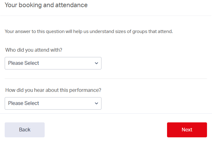 Screenshot of a survey, showing the same page as before - but with fewer questions.